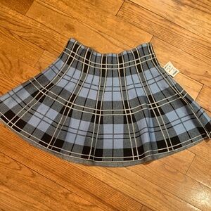 AKIRA Blue and Black Plaid Skater Skirt